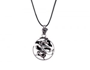 Round silver pendant