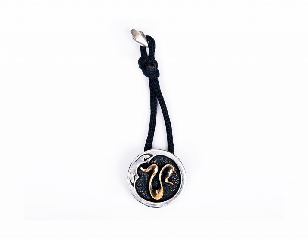 Silver and bronze keyring