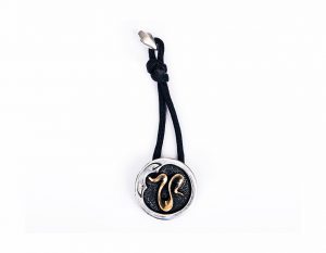 Portachiavi serpente in argento e bronzo