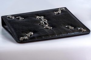 Black leather photo album binder rings