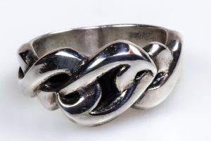 Silver ring woven