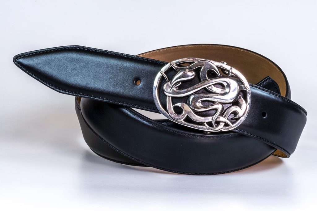 Cintura in pelle placca cuore in argento