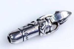 Pendente proiettile in argento