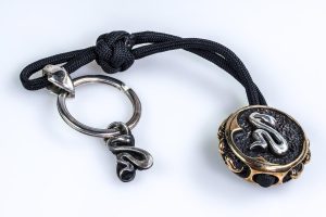 Silver and bronze pendant keyring