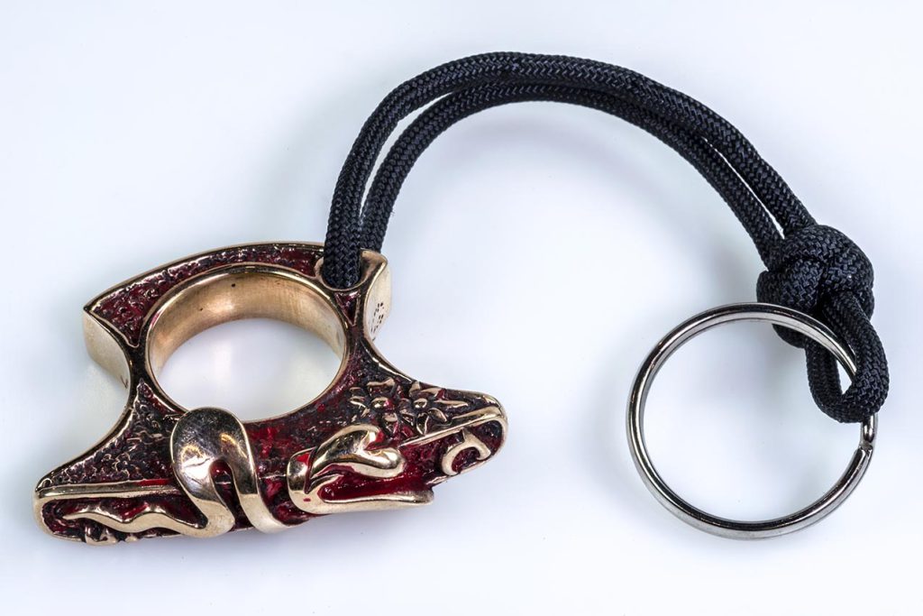 Silver and bronze keyring