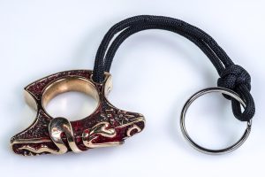 Silver and bronze keyring