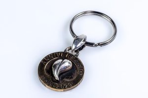 Bronze keyring antique coin